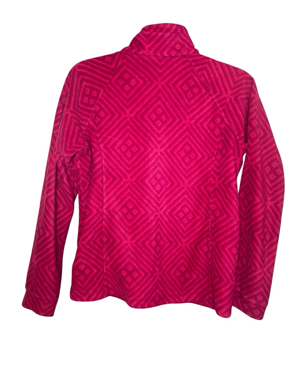 Columbia Girls Fleece Jacket Pink Geometric Print Full Zip Size Large 14/16 - Picture 4 of 9